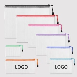 B5 B4 A3 A4 A5 A6 Clear Pvc Mesh <b>Organizer</b> Case Custom Logo Plastic Document Zipper Envelope Pouch <b>File</b> Folder Bags - Product Image 1