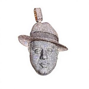 Colgante Personalizado de Plata de Ley S925 con Baño de Rodio, Moissanita VVS Helada, Estilo Hip Hop Rapper, con Facetas 3D, Certificado GRA, Regalo de Halloween - Product Image 1