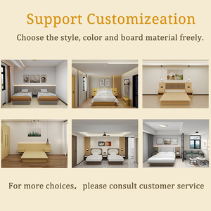 Set <span class=keywords><strong>Letto</strong></span> in Legno Moderno ed Economico con Testiera, Ecologico e Resistente alle Macchie, <span class=keywords><strong>per</strong></span> Camere d'Albergo e Appartamenti - Product Image 5