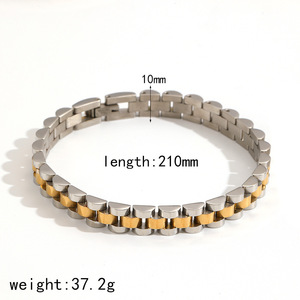 Nuevas pulseras gruesas nobles de moda para hombre, pulsera de reloj de moda de oro y plata, pareja de acero inoxidable, resistente al agua, joyería que no se decolora - Product Image 6
