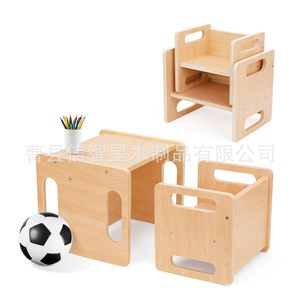 Children's <b>activity</b> <b>table</b> and chair set, adjustable toddler step stool, solid wood Monterey weaning <b>table</b> and chair set - Product Image 2