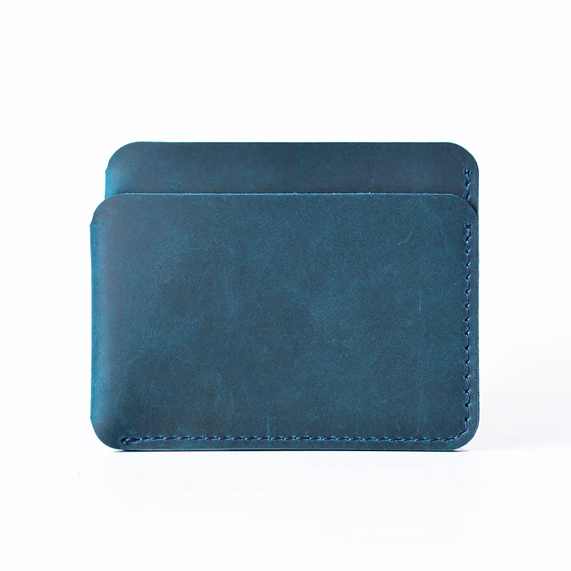 Tempat kartu kulit asli keanggotaan baru dompet kulit asli mode gaya siswa kreatif dengan dompet jahitan tangan