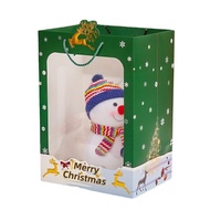 Neue Weihnachtsgeschenkverpackungstasche mit Fenster, goldene Schrift, bedruckt mit 'Merry Christmas', grüne und rote Papiertüte für Weihnachtsveranstaltungen
