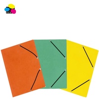Carpeta de Archivo de Papel Ecológica Personalizada de Fábrica, de un Solo Color, 180G, con 3 Solapas, Bandas Elásticas, Embalaje en Bolsa de Polipropileno, Paquete de 25 para Oficina