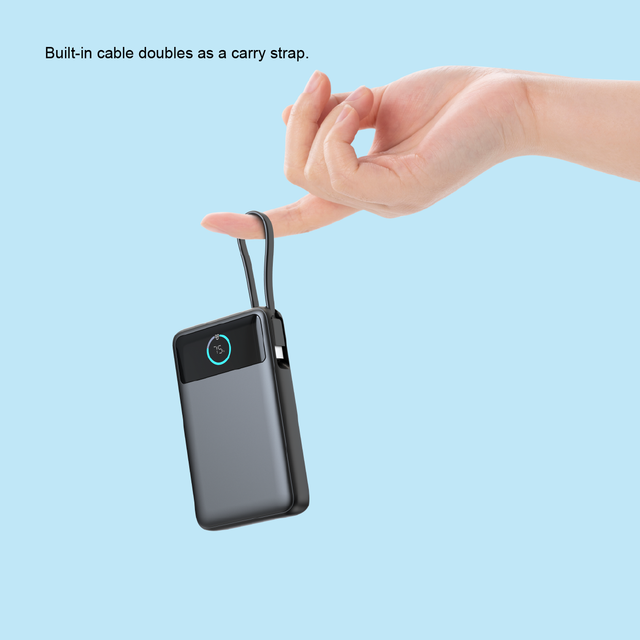 2026 Hot Sale 10000Mah Magnetic Power Bank, 15W Qi2.0 Wireless Charging Portable Charger With Built-In Cable