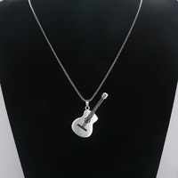 Personalized Guitar Stainless Steel Gold Plated Necklace Link Chain Women's Jewelry for Music Lovers Best Friends-Party