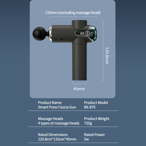 Nueva Pistola de Masaje Eléctrica ABS de 1500 mAh con 4 Cabezales de Masaje, Masajeador Muscular de Tejido Profundo con Control de Velocidad de Batería para Cintura, Piernas y Cabeza - Product Image 6