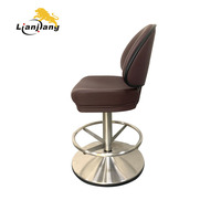 Chaises de casino Chaises de poker de jeu de luxe Chaises de machine à sous en cuir véritable avec base ronde