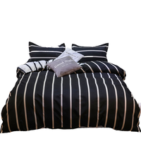 300TC ponçage Aloe coton drap de lit housse de couette ensemble quatre saisons étudiant dortoir trois pièces ensemble hommes Plaid rayé pour la maison
