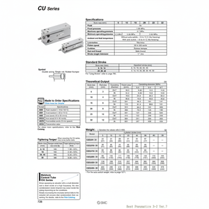 Pièces pneumatiques de CDU20-15D de cylindre de montage libre de SMC Pneumatics - Product Image 1