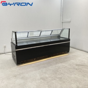 Réfrigérateur commercial pour supermarché, vitrine réfrigérée pour viande et charcuterie, avec porte vitrée à dégivrage automatique et refroidissement par ventilateur LC - Product Image 3