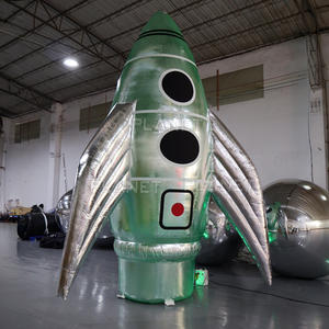 प्रदर्शनी के लिए आउटडोर कस्टम विज्ञापन चांदी ऑक्सबोर्ड स्पेस इंफ्लेटेबल रॉकेट - Product Image 4
