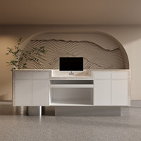 Bureau de réception rectangulaire moderne avec rangement pour magasin de détail, magasin de vêtements, salon de beauté, hôtel et réception d'entreprise