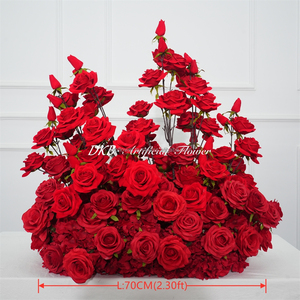 DKB Popular <b>Wedding</b> Flower Decor Artificial Customized Pink Rose <b>Wedding</b> Aisle Flowers Runner for <b>Wedding</b> Floor Walkway - Product Image 2