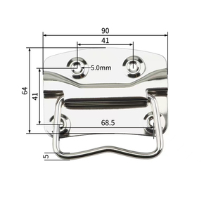 Home Furniture Trunk Chest Handles 90 Degree Rectangular Door <strong>Cupboard</strong> Grip Plate Pull Handle <strong>Iron</strong> - Product Image 5