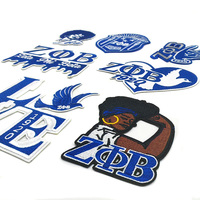 Patchs thermocollants en feutre sergé brodé style grec universitaire, appliques Zeta Phi Beta Sorority ZPB pour chapeaux, vestes et vêtements
