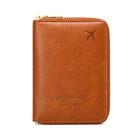 Nouveau multifonctionnel avion billet Clip voyage crédit porte-carte portefeuille RFID bloquant personnalisé en cuir porte-passeport