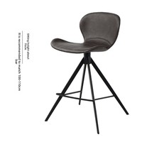 Tabouret de bar à dossier haut pivotant fixe pour usage domestique, style moderne minimaliste, tendance, chaise de table d'îlot, modèle design HD-7229D, mobilier de bar