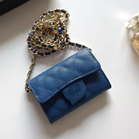 Sac de téléphone portable en cuir léger de luxe avec bandoulière chaîne détachable, étui portefeuille bandoulière pour femme