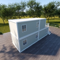 Casa Contenedor de 40 pies con Paredes de Cortina de Vidrio Desmontables y Transpirables, Paneles Sándwich Ignífugos, Montaje Rápido, Diseño Moderno
