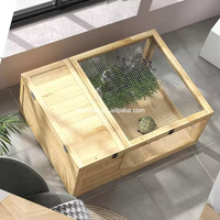 SDT005 Grande cage intérieure en bois écologique pour tortues, habitat premium pour animaux de compagnie avec boîte pour tortues et serpents