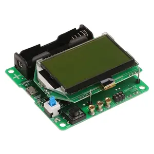 Módulo do painel do visor lcd, indutor-capacitor esr medidor diy mg328 transistor multifuncional com estojo de acrílico cabo