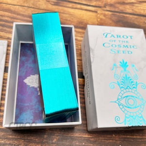 Cartes de <span class=keywords><strong>tarot</strong></span> personnalisées, feuille d'or rouge, cartes d'oracle, jeu d'affirmation avec dessins et boîte - Product Image 2