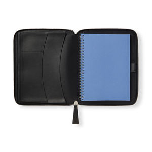 कस्टम मुद्रित लोगो लक्जरी वास्तविक चमड़े ए 5 फ़ाइल फ़ोल्डर कार्यकारी व्यापार पोर्टफोलियो सम्मेलन चमड़े के पैफोलो जिपर - Product Image 4