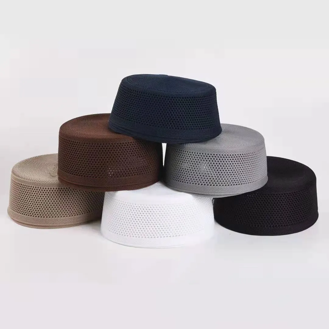 2021 nuova vendita calda islamica personalizzata fabbricata cappello islamico ad asciugatura rapida per uomo kopiah cappellino da preghiera cappellino musulmano