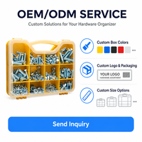 Kit de vis, écrous et boulons en fer, personnalisable (OEM/ODM) avec logo et taille au choix, pour boîte de rangement portable, vente en gros de matériel de quincaillerie