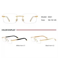 Montures Optiques de Luxe de Marque Designer pour Hommes et Femmes, Lunettes Carrées en Corne de Buffle, Montures de Lunettes de Lecture