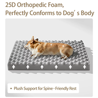 Coussin orthopédique chaud pour chien avec mousse, oreiller amovible, poignée pliable, rideau, support indépendant et logo personnalisé