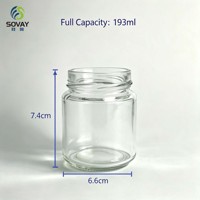 Pot en verre transparent rond et court de 150 ml avec couvercle à vis pour petites portions de miel, confiture, desserts – Emballage