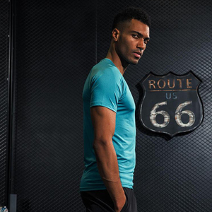 Activewear Quick Dry T Shirt Gym Top <b>Men</b> Short Sleeve Running Shirts <b>Mens</b> Gym Clothes - Product Image 1