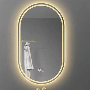 กระจกแต่งตัวติดผนังทรงวงรีแบบทันสมัย พร้อมไฟ LED กระจกอัจฉริยะสำหรับห้องน้ำ โรงแรม วิลล่า และโต๊ะเครื่องแป้ง - Product Image 2