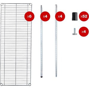 מדף אחסון רשת תיל חמש שכבות חוט תיל שכבה עם מדפים מתכווננים פתרון אחסון מוסך להתאמה אישית - Product Image 4