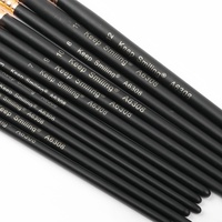 Keep Smiling Ensemble de 12 pinceaux ronds angulaires Pinceaux de peinture professionnels pour artistes pour la peinture à l'aquarelle Ensemble de pinceaux