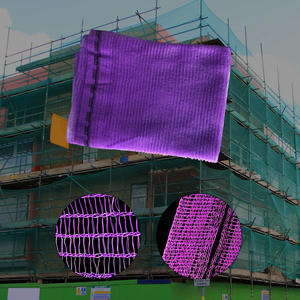 ตาข่ายบังแดดทรงกลมสีเขียว HDPE +UV Stabilized คุณภาพดีจากโรงงานโดยตรง ใช้สำหรับงานก่อสร้างนั่งร้าน - Product Image 4