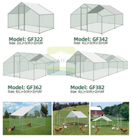 Cage de poulailler en acier galvanisé série Triangle Flat Arc avec porte verrouillable et design anti-prédateur pour volailles domestiques en extérieur