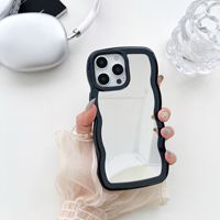 Coque pour Smartphone de Maquillage Miroir Argenté pour iPhone 16 Pro Coque TPU Miroir Transparent Bord Incurvé Compatible pour iPhone 15 14 Pro Max 13