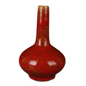 Yongzheng Lang-style <b>Red</b>-Glazed Beauty-Intoxicated Flat-Bellied Porcelain Flower <b>Vase</b> Antique Vintage 19.5cm 3253705673 Antique/ - Product Image 3