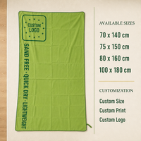 Serviette de plage en polaire double face avec logo personnalisé, 200 GSM, sans sable, séchage rapide, légère, impression personnalisée, OEM, vente en gros