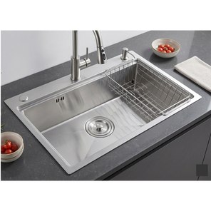 Évier de cuisine rectangulaire en acier inoxydable 304, grande cuve unique, fait main, vente directe usine, promotion Vietnam - Product Image 1
