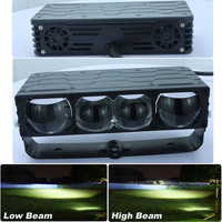 Projecteur de calandre LED laser à 4 lentilles, 12V 24V 214W, avec assistance moteur pour faisceau de route, pour moto, camion, VTT, UTV, IP67, 6000K
