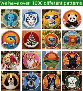 Kits d'aiguilles de poinçon de niveau <span class=keywords><strong>débutant</strong></span> pour adultes avec des motifs d'animaux mignons pour les cadeaux de décoration de la maison avec des compétences brodées - Product Image 6