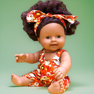 Poupée Bébé Africaine Noire 30cm Lavable Réaliste en Vinyle Souple Jouet Éducatif pour Enfants Nouveauté - Product Image 1