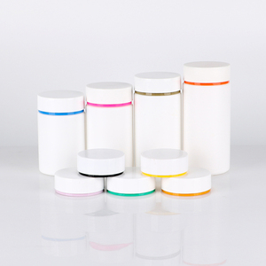 Customized Capsule <b>Bottle</b> Pharmaceutical Packaging HDPE Plastic Capsule For Health Products With Colored Ring Screw Cap - Product Image 1