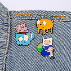 Cute <span class=keywords><strong>Pepe</strong></span> Frog Animation Adventure Time Metal Badge TV & Movie Character Pintado UV Impresión Logo Forma personalizada Accesorio Pin - Product Image 1