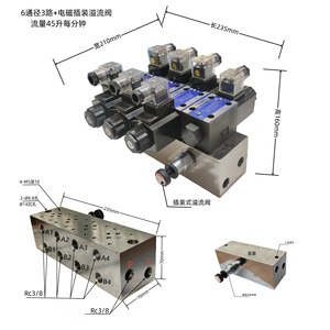 Vanne de commande directionnelle hydraulique Youke 6 voies Rc3/8, bloc de circuit d'huile pour machines agricoles - Product Image 2