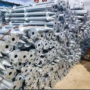 Solar Farm System Galvanized Steel Ground Screw Pile Galvanized No Dig Ground Screw Pole Anchor Ground Screw Foundation